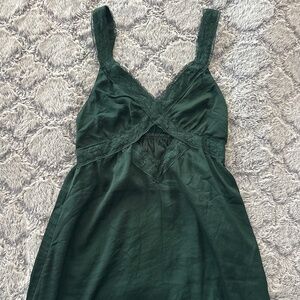 American Eagle Silky Cut-Out lace Mini Dress Green